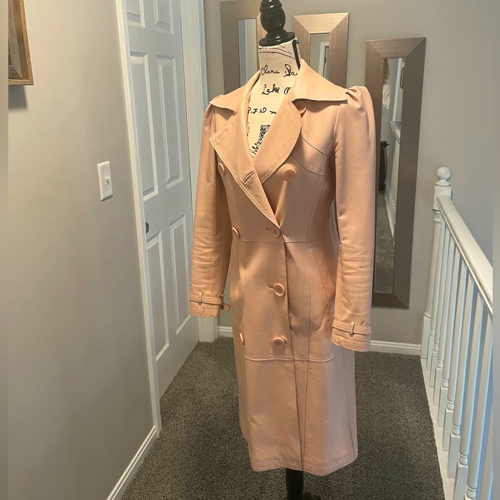 Leather trench coat